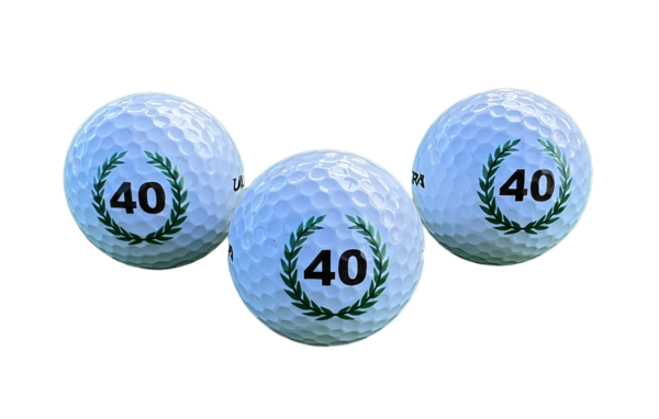 Golf Geschenk 3er Set 40er Geburtstags Golfbälle mit Happy Birthday Motiv